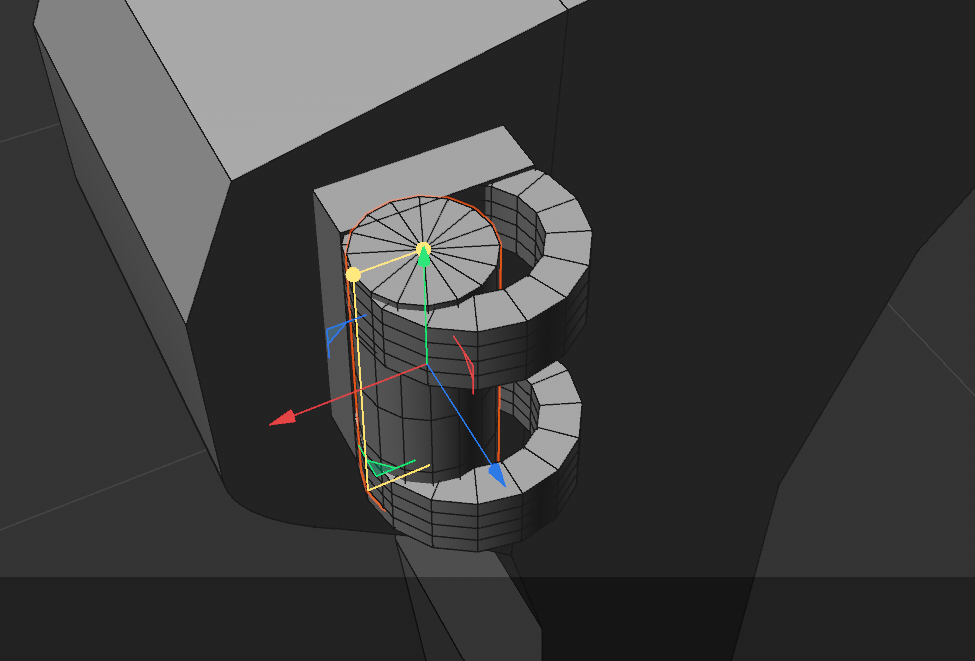 I inserted a small cylinder in the center to simulate a screw and connect the parts.
