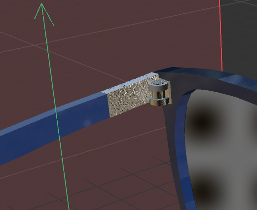 Based on the real object, I chose iron as the material for the hinge/bend area.